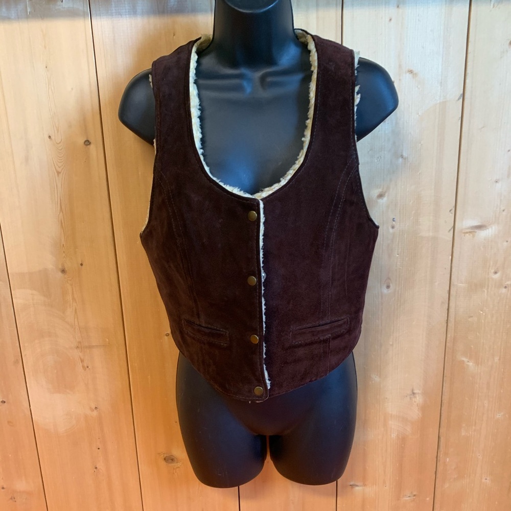 Vintage Genuine Leather Sherpa Vest